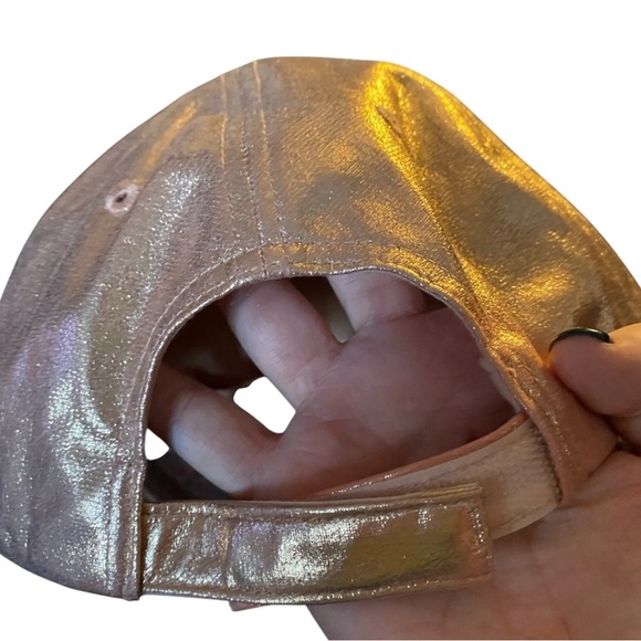 Disney Parks Mickey Mouse Rose Gold Sequin Adult Baseball Cap - Picture 10 of 11